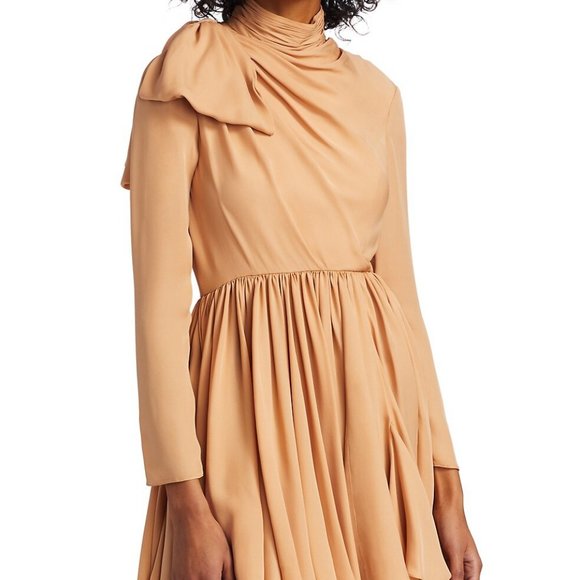 KHAITE Dresses & Skirts - NWOT KHAITE Constance Gathered Silk Fit-&-Flare Dress